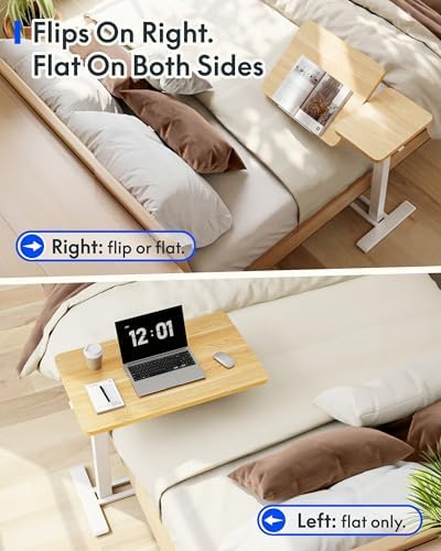 FLEXISPOT 28" Gas Spring C Table with Split Tilting Top,Mobile Side Table - Image 3