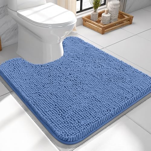OLANLY Toilet Rugs U-Shaped 24x24, Soft Absorbent Chenille Contour Rugs by OLANLY