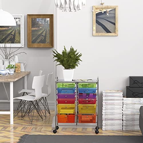 Simple Houseware 12 Drawers Rolling Utility Cart Organizer, Multicolor - Image 5