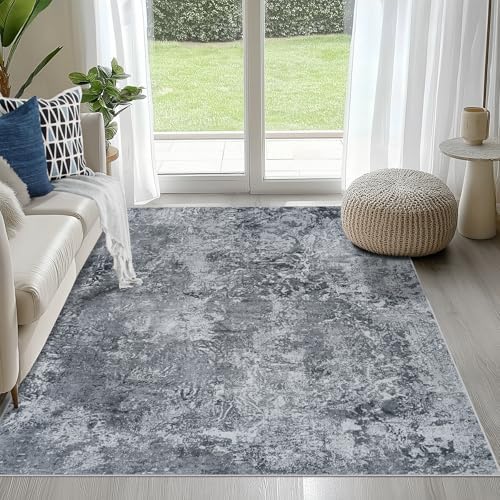 Aelenmu 4x6 Area Rugs for Living Room Washable Bedroom Dining Room Black by Aelenmu