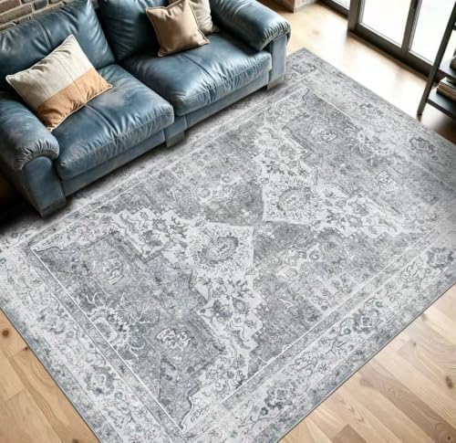 5x8 Area Rugs, Washable Non-Slip Low Pile Rugs for Living Room by Winslssol