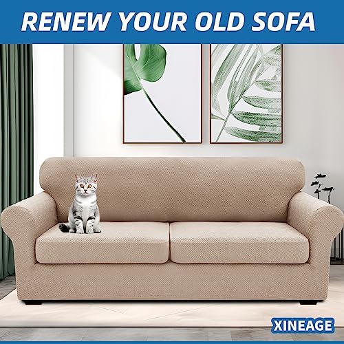 XINEAGE 3-Piece Stretch Sofa Cover, Washable Couch Covers for Dog - Image 4