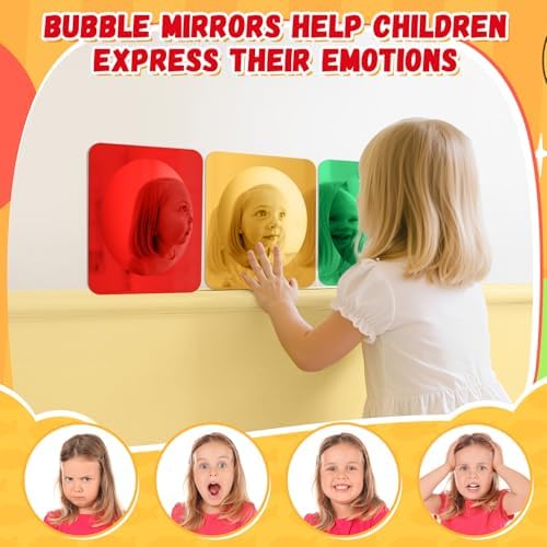 Geiserailie 3 Pcs Sensory Wall Bubble Mirrors, 6 x 6 Inch, CPC Certified - Image 4