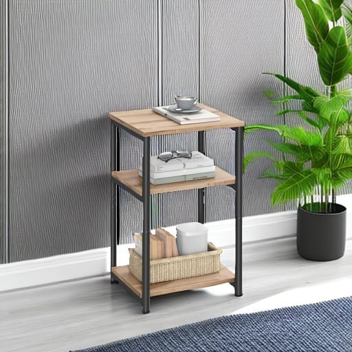 VASAGLE Side Table, Small End Table, Tall Nightstand, Steel Frame - Image 5