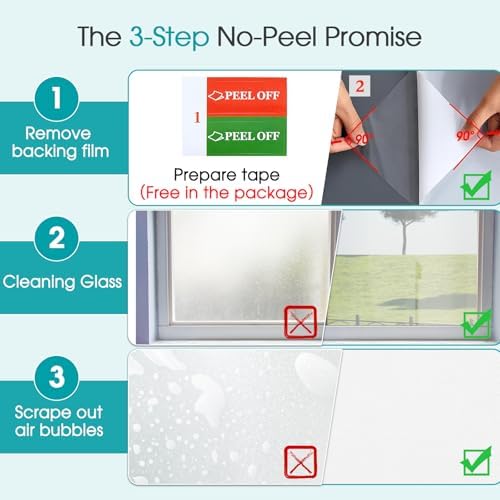 Coavas Frosted Glass Window Privacy Film, Static Cling, White 23.6"x393.7" - Image 6