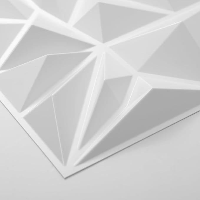 Art3d 50-Pack Modern Diamond Textured 3D Wall Panels, 12 x 12 in, White | Light PVC, Waterproof, Scratch Proof, Decorative Wall, Ideal for Home, Office & Commercial Spaces - Image 7