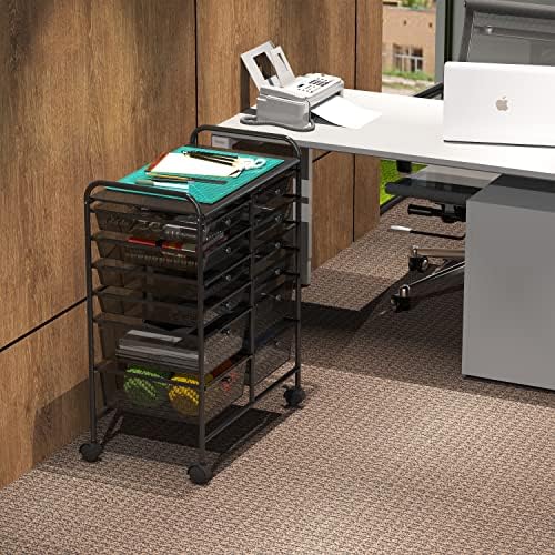 Simple Houseware 12 Drawers Rolling Utility Cart Organizer, Black - Image 2