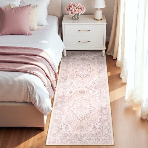 RELEANY Washable Area Rug, Runner 2'x6', Pink - Image 4