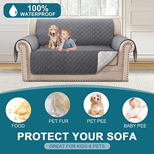 Turquoize 100% Waterproof Sofa Covers Couch Cover for Dogs, Loveseat 47" - Image 2