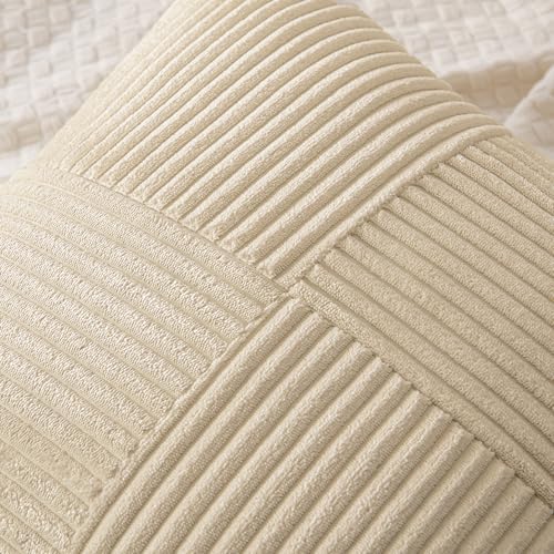 MIULEE Natural Beige Decorative Lumbar Throw Pillow Covers 12x20 in 2 Pack - Image 2