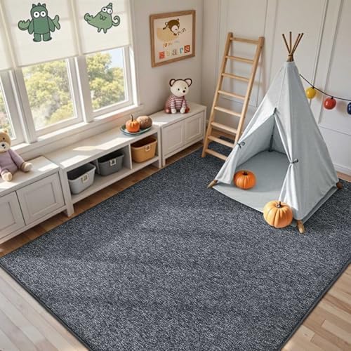 7x10 Large Grey Area Rug Non-Slip Washable Soft for Living Room Bedroom - Image 5