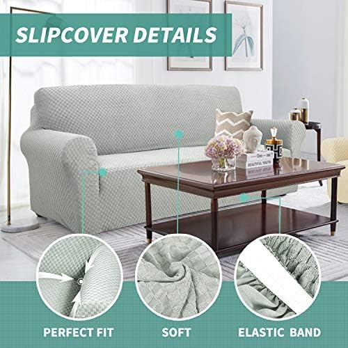 YEMYHOM Couch Cover Latest Jacquard Design High Stretch Extra Large Sofa Covers Pet Dog Cat Proof Oversized Slipcover Non Slip Magic Elastic Furniture Protector (X Large, Ivory) - Image 3