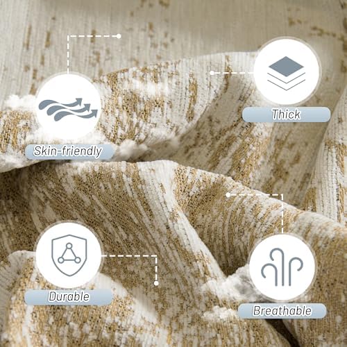 MYSKY HOME Sectional Couch Cover Khaki Geometric Abstract Sofa Covers for Sectional Sofa L Shape Chenille Couch Protector for Dogs Pets Couch Throw Cover Washable Durable for Home Decor, 71" X118" - Image 4