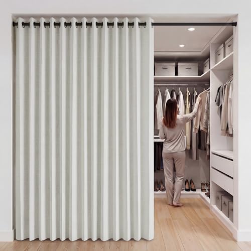 RYB HOME Accordion Style Closet Curtains 100% Blackout by RYBHOME