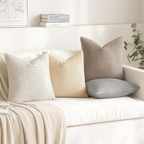 MIULEE Neutral Harmony Decorative Pillow Covers 18x18 Inch Set of 4 - Image 3