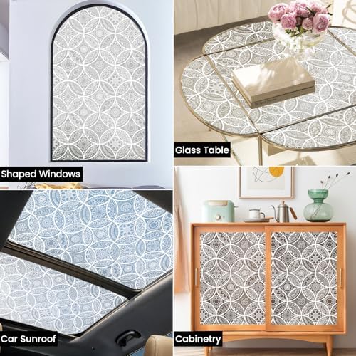 DKTIE Bohemian Stained Glass Window Film Easy to Install 35.4" x 78.7" - Image 6
