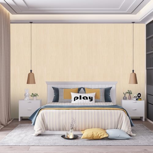 Beige Grasscloth Peel and Stick Wallpaper Texture Contact Paper A Set of 15.7" X 1200" Self-Adhesive Linen Removable Wallpaper Cabinets Counter Top Liners - Image 5