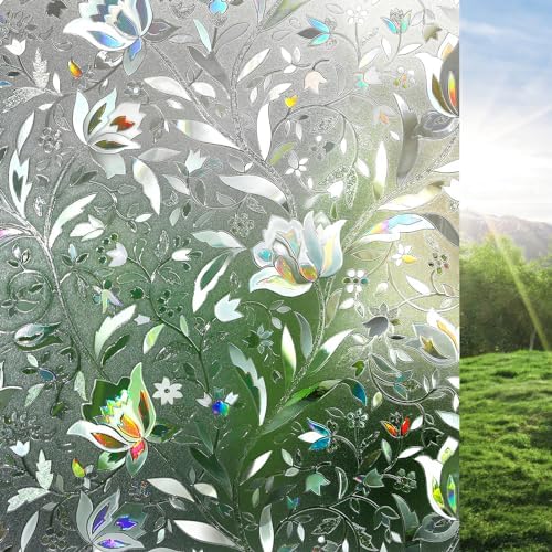 rabbitgoo Window Privacy Film, Stained Glass Cling, Tulip 29.5" x 157.4" by rabbitgoo