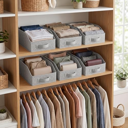GRANNY SAYS Trapezoid Closet Organizers, 10" Lx15¾Wx6¾H, Gray, 6-Pack - Image 2