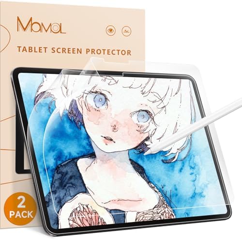 [2 Pack] Paper Screen Protector for iPad Mini 6 8.3 2021& Mini 7 2024(A17 Pro), Matte Anti Glare Blue Light Filter, Write as Real Paper/High Sensitive/Bubble Free/Compatible with Apple Pencil by Mamol