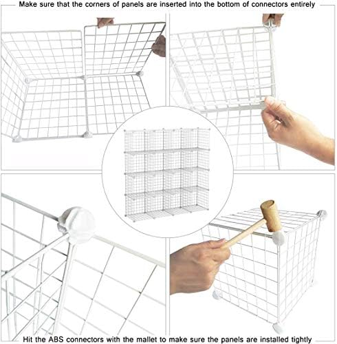 C&AHOME Wire Cube Storage, 16-Cube Organizer Metal C Grids Storage, White - Image 7