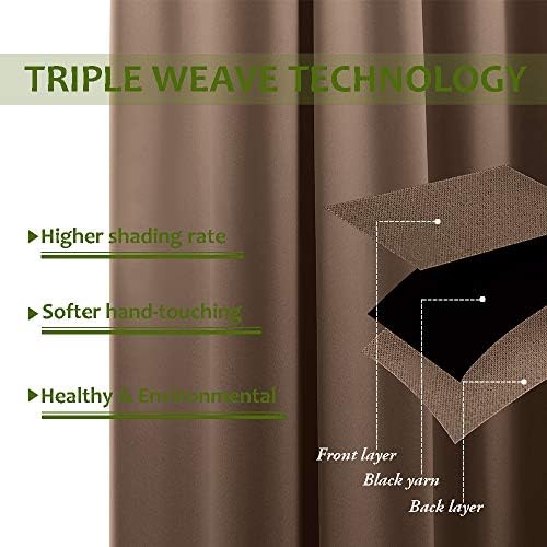 NICETOWN Wall Dividers for Rooms, Sound Barrier Room Divider Curtain Screen Partition, Function Thermal Blackout Patio Door Panel, Sliding Door Insulated Curtain, Cappuccino, 8.3ft Wide x 8ft Long - Image 3