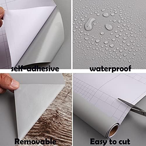 15.7" x 118" Solid Grey Wallpaper Grey Peel and Stick Wallpaper Matte Gray Contact Paper Peel and Stick Wall Paper for Bedroom Self Adhesive Wallpapers for Wallcovering Countertops Wall - Image 5