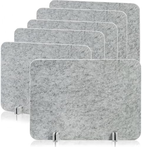 Eorbow 6 Pack Acoustic Desk Privacy Panel, 24" x 16" Freestanding Desk Dividers, Noise Reducing Table Partition with Support Feet, Stand Up Sound Proof Pad for Office Classroom Home by Eorbow