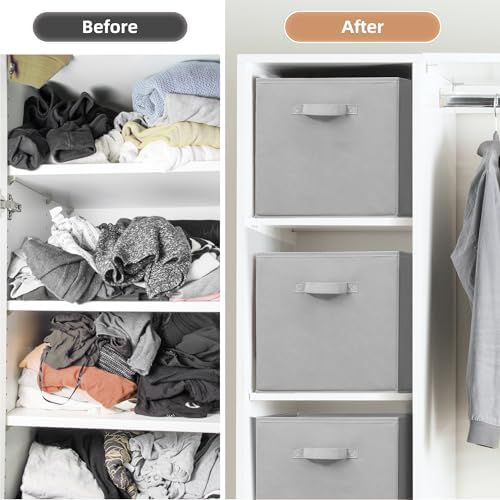 STORAGE MANIAC Storage Cubes, 13 Inch 8 Pack Collapsible Fabric Shelf Bins - Image 7