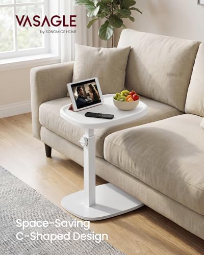 VASAGLE C Side Table Adjustable Height, Couch Sofa End Table, TV Tray - Image 3