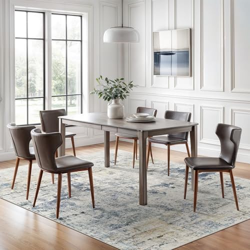 Soalmost Abstract Area Rug 6x9 for Living Room Washable Rugs Blue/Yellow - Image 3