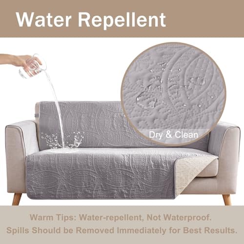 Quilted Grand Sofa Covers Washable, Couch Cover for Grand Sofa, Soft Cozy Couch Protector for 4 Cushion Couch, Oversized Grand Sofa Slipcovers Water-Repellent (Grand Sofa 88", Cloud Purple) - Image 3