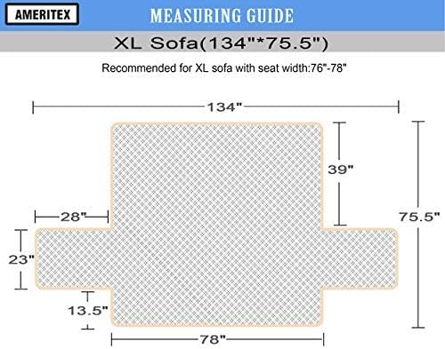 Ameritex Couch Sofa Slipcover 100% Waterproof Nonslip Quilted Furniture Protector Slipcover for Dogs, Children, Pets Sofa Slipcover Machine Washable (Light Grey, 78") - Image 2