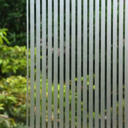 VSUDO 2 Rolls 35.4" by 78.7" Privacy Window Film, Frosted Stripe Pattern Window Tint, Static Cling Window Glass Sticker for Home (38.75 Sq. Ft Total) by VSUDO