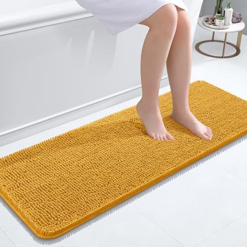OLANLY Bathroom Runner Rugs 47x17, Extra Soft Absorbent Chenille Bath Rugs by OLANLY