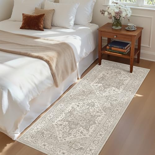 Madane Hallway Runner Rug 2x5 Washable Entry Rugs Non-Slip, Beige/Brown - Image 2