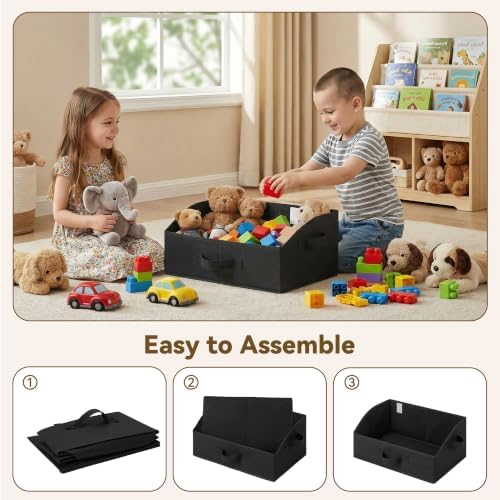GRANNY SAYS Trapezoid Closet Storage Bins, Medium, Black, 3-Pack - Image 7