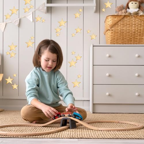 Dimeho 40 Pcs Gold Stars Mirror Wall Stickers, Removable Star Wall Decals 3D Acrylic Mirror Walls Decorations Star Stickers Adhesive Art Decal for Bedroom Living Room Home Walls DIY Decor (Gold Stars) - Image 6