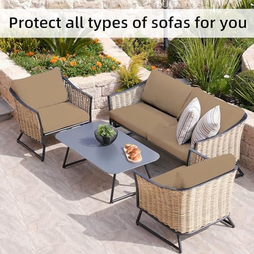 8 Pcs Outdoor Cushion Covers, Patio Sofa Cushion Covers Replacement - Image 5