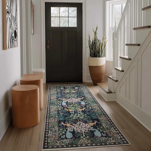 Runner Rug Washable Kitchen Runner: 2'x 6' Hallway Runner Rugs Stain Resistant Non Slip Low Pile Soft Carpet Runners for Hallways Bedroom Entryway Indoor Beside Bathroom Laundry Room Farmhouse - Image 2