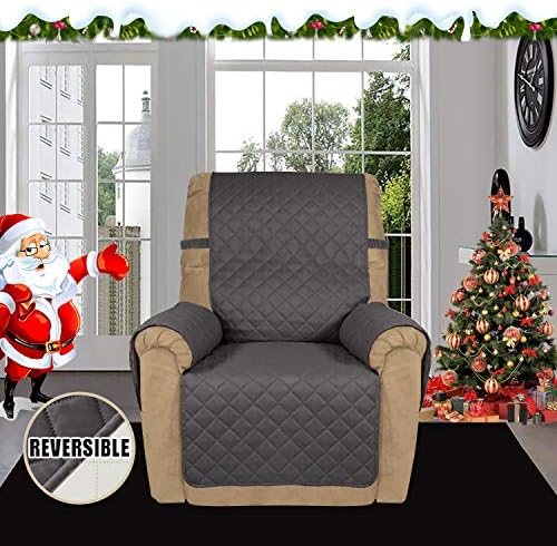 Easy-Going Reversible Couch Cover, Recliner 19 in, Gray/Ivory - Image 2