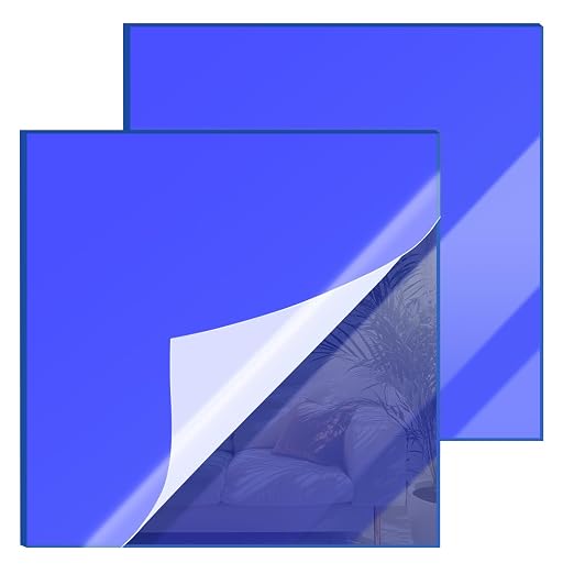 8x8 Inches Deep Blue Mirror Acrylic Sheet – 2 Pcs Reflective Acrylic Panel for DIY Crafts, Home Décor & More (20x20 cm) by SAKRNIC