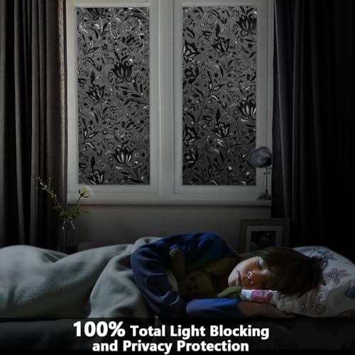 LEMON CLOUD Blackout Window Film Frosted Privacy Clings, 35.4″ x 78.7″ - Image 2