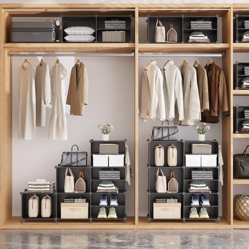 AWTATOS 6 Cube Closet Organizer Storage Shelves, Black - Image 5