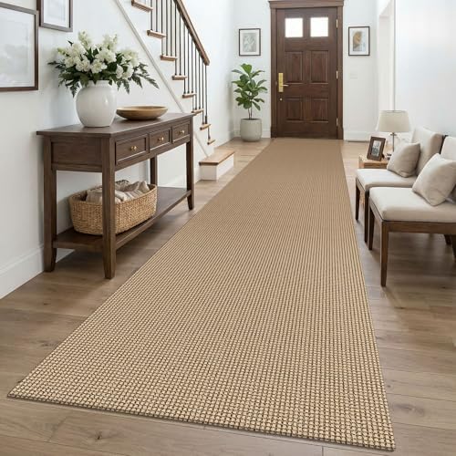 KOZYFLY Boho 3x16 Runners Rugs for Hallway, Extra Long Washable Runner Rug, Woven Non Slip Kitchen Runner, Cotton Entryway Rug, Floor Carpet for Entry, Aisle, Hall, Orange Beige/Tan/Brown by KOZYFLY