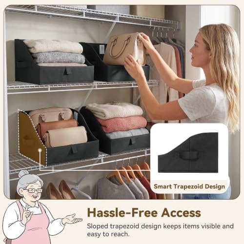 GRANNY SAYS Trapezoid Closet Storage Bins, Small, Black, 3-Pack - Image 3