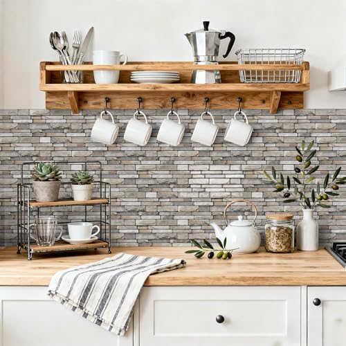 3D Textured Peel and Stick Backsplash,20-Piece PVC Tiles,Granite | Waterproof & Durable, Perfect Decor for Kitchen, Bathroom and Home Wall Renovation - Image 4