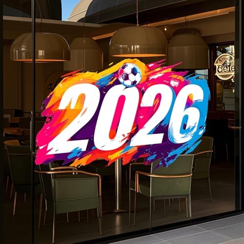ANNA QUEEN Soccer 2026 Wall Decals Peel and Stick, Colorful Football Number Wall Stickers, Sports Wall Decor Removable Vinyl Wall Art for Boys Bedroom Game Room Decor - Image 5