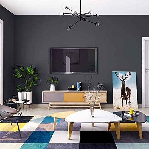 15.7" x 197" Dark Grey Wallpaper Dark Grey Peel and Stick Wallpaper Matte Grey Contact Paper for Bedroom Self Adhesive for Wallcovering Countertops Wall - Image 4