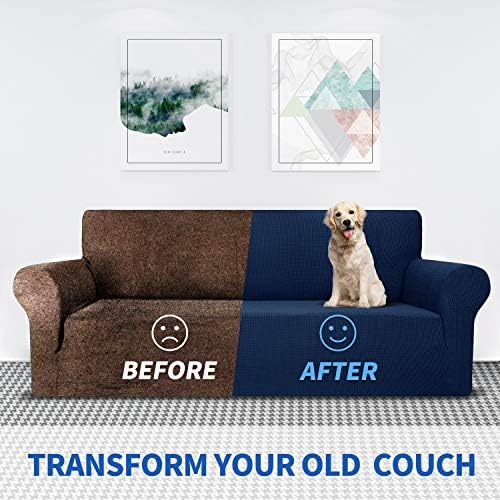 MAXIJIN Stretch Chair Cover Chair Slipcovers with Arms, 1-Piece Couch Sofa Chair Covers for Living Room, Non Slip Armchair Cover (31"-46") Furniture Protector Dogs Pet Friendly (Chair, Navy Blue) - Image 5